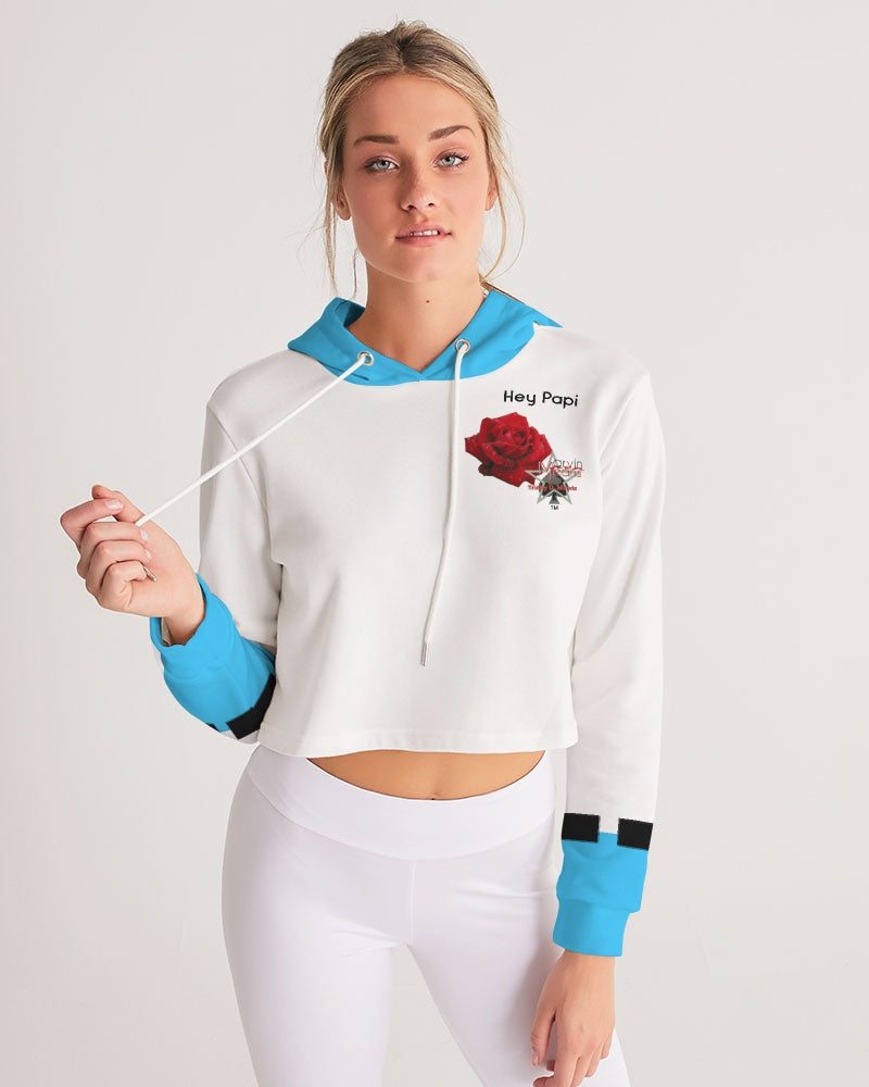 Hey Papi Women's All-Over Print Cropped Hoodie