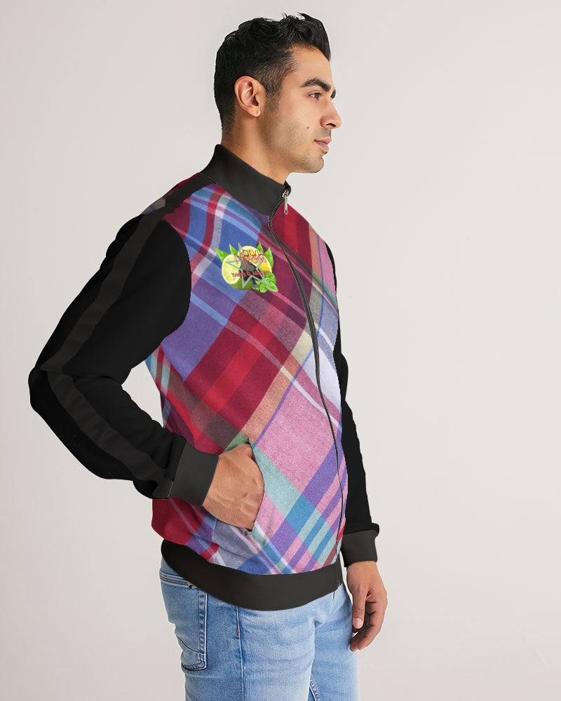 Plaids and Trinity D Marvin Men's All-Over Print Stripe Sleeve Track Jacket