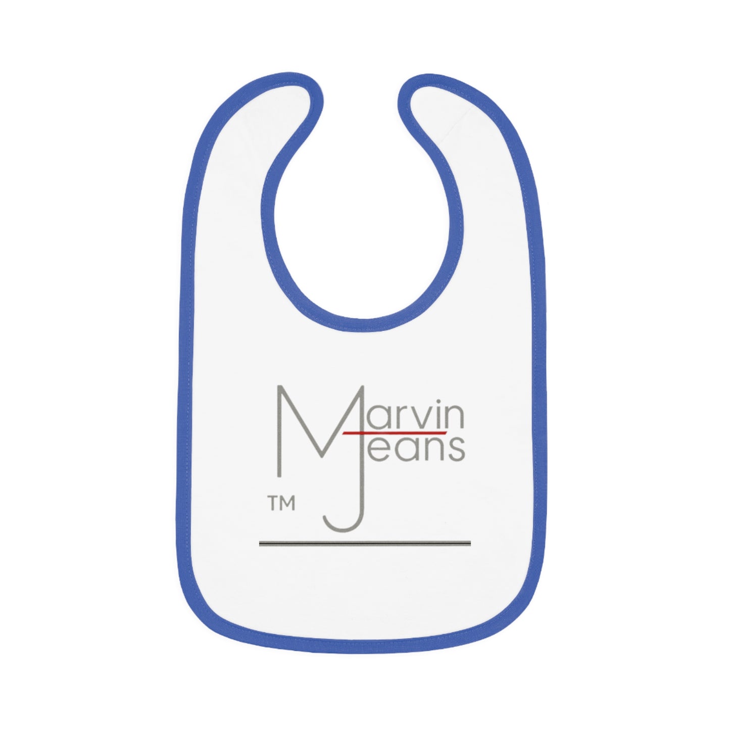 Marvin Jeans Stylish Baby Bib, Cute Contrast Trim Bib, Personalized Baby Shower Gift, Functional Feeding Bib, Unique Baby Fashion Accessory