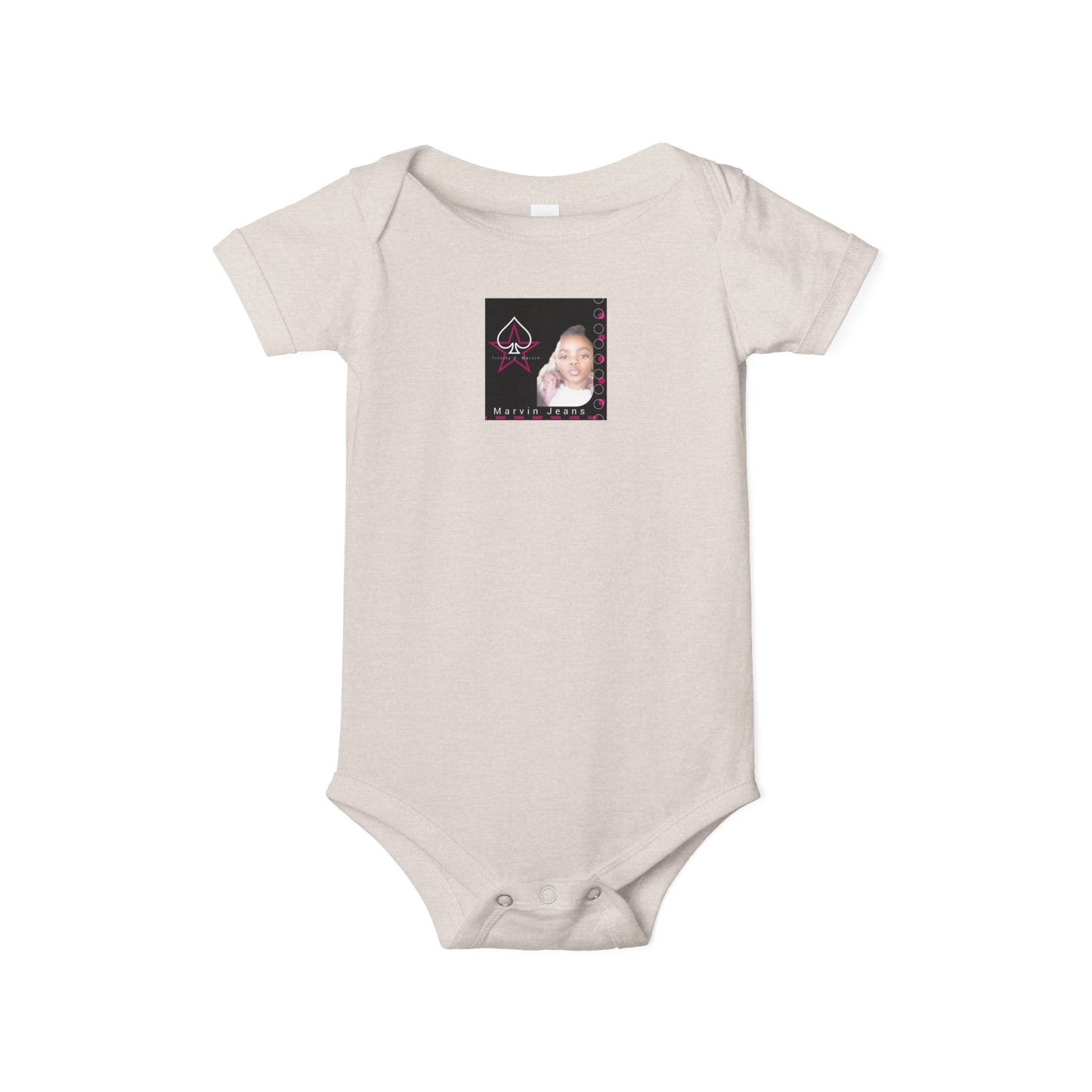 Trinity Cute Infant Jersey One Piece with Personalized Design, Baby Bodysuit, Newborn Gift, Baby Shower Present, Playtime Outfit