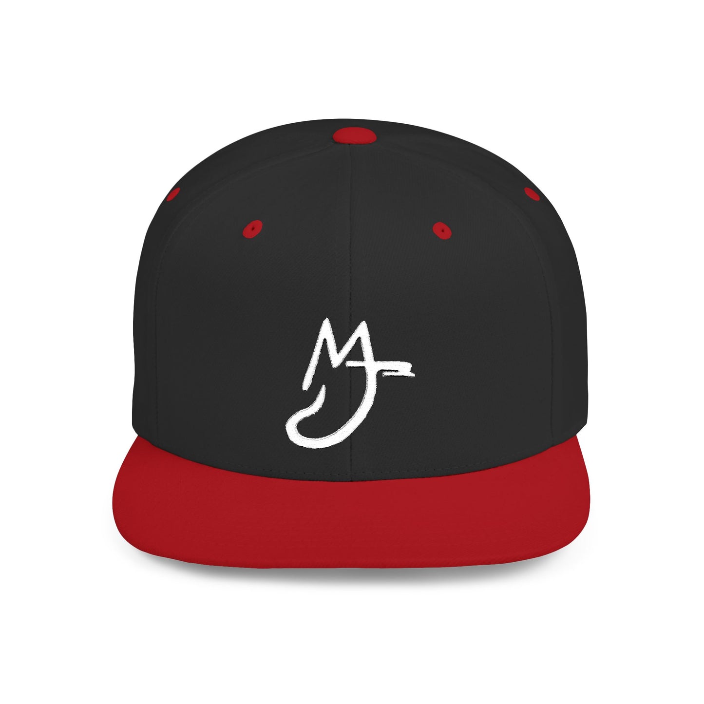 MJ white Stylish Flat Bill Snapback Hat for Everyday Wear, Embroidered Cap, Streetwear Accessory, Gift for Him/Her, Trendy Headwear