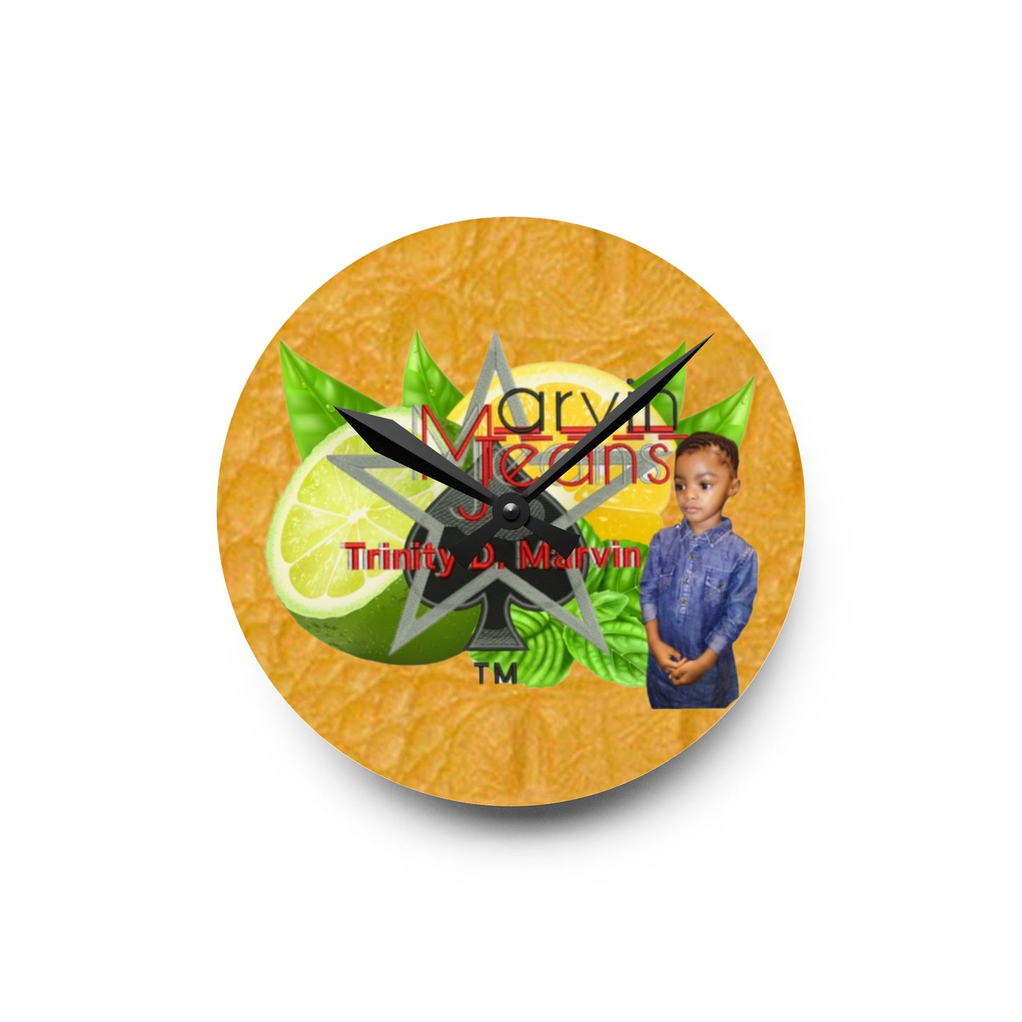 Gator Yellow Luxury Designer Acrylic Wall Clock