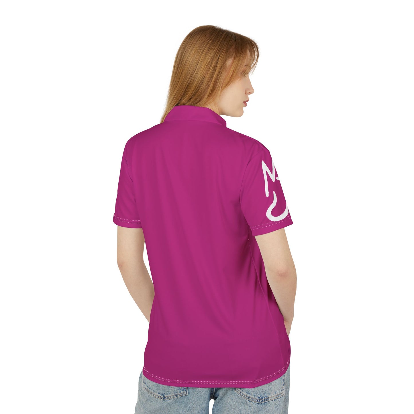 MJ white Vibrant Unisex Polo Shirt, Casual Wear, Summer Top, Men’s & Women’s Clothing, Gift for Friends, Everyday Style