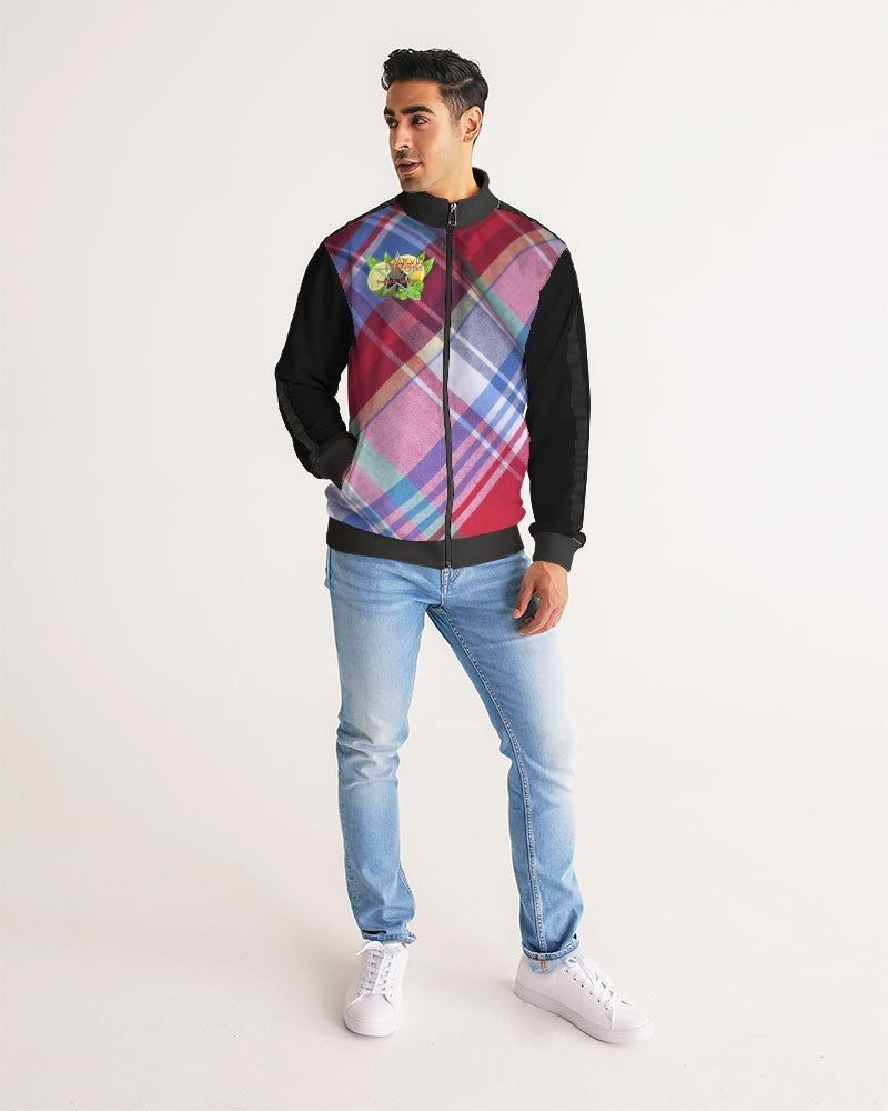 Plaids and Trinity D Marvin Men's All-Over Print Stripe Sleeve Track Jacket