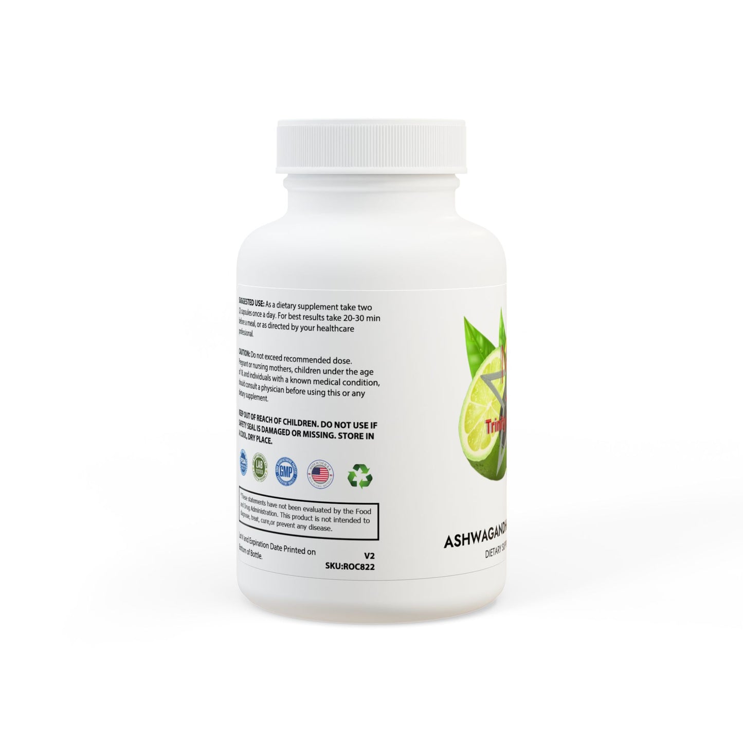 Lemon Lime Ashwagandha and Black Pepper Supplement (60 capsules)