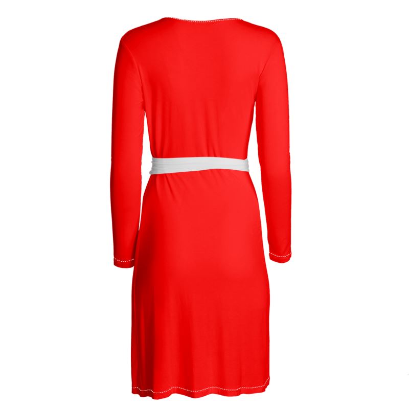 British Red Wrap Dress