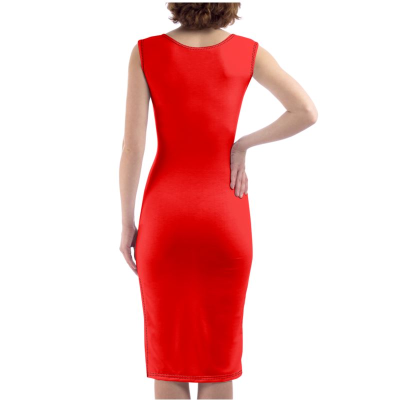 British Red Bodycon Dress