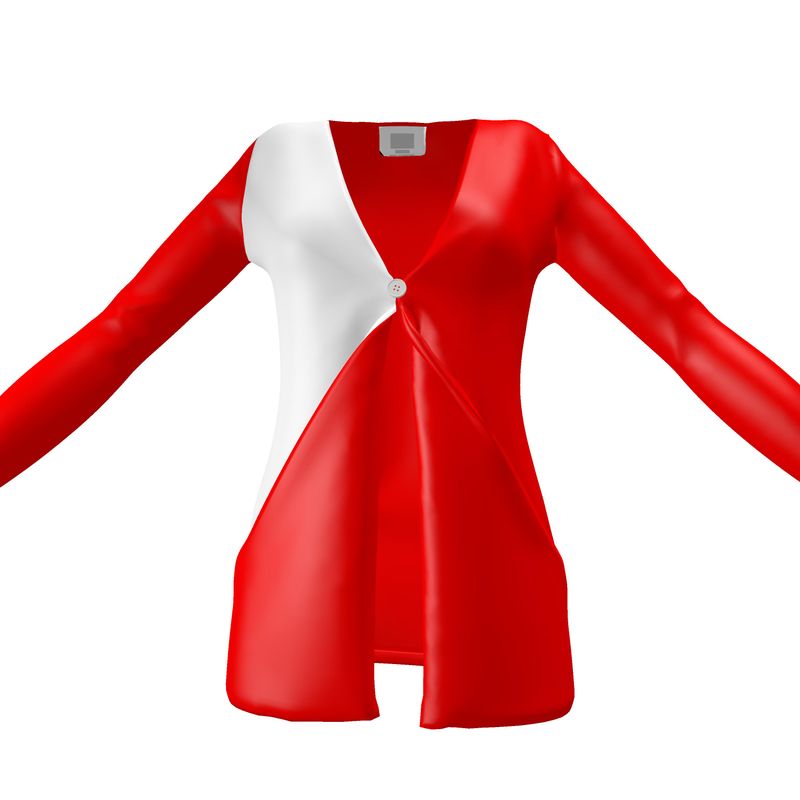 British Red Ladies Cardigan With Pockets