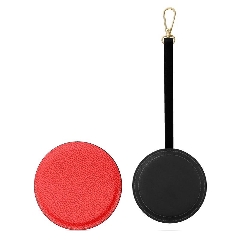 British Red Leather Vanity Mirror