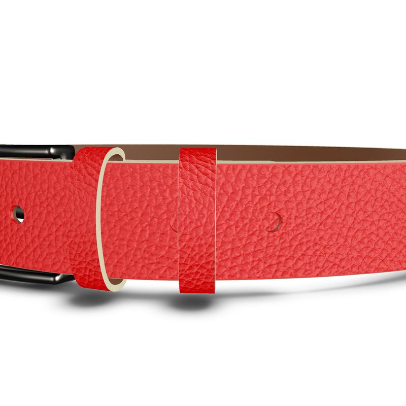British Red Leather Belt