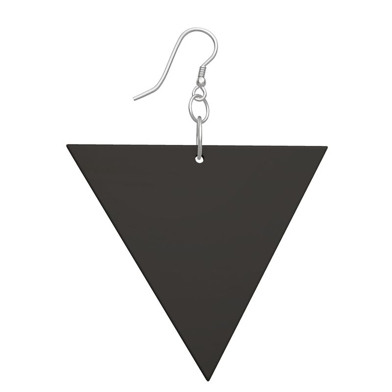 Black Gold Wooden Earrings: Geometric Shape