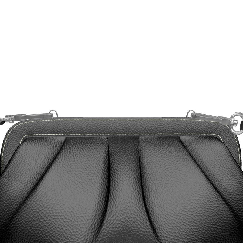 Black Gold Pleated Soft Frame Bag