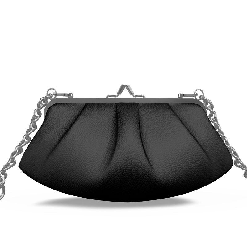 Black Gold Pleated Frame Bag