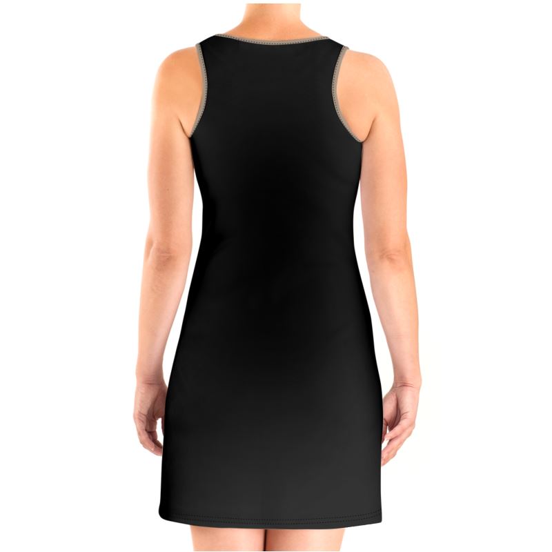 Black Gold Halter Dress