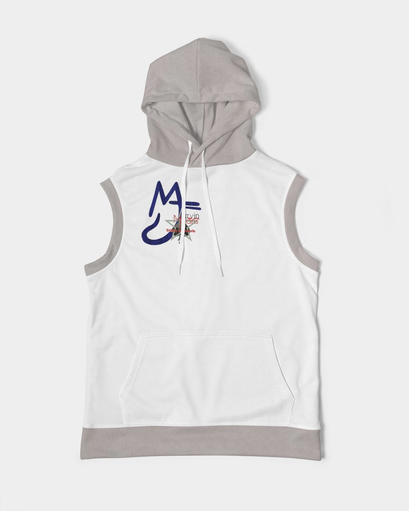 Light grey Men's All-Over Print Heavyweight Sleeveless Hoodie
