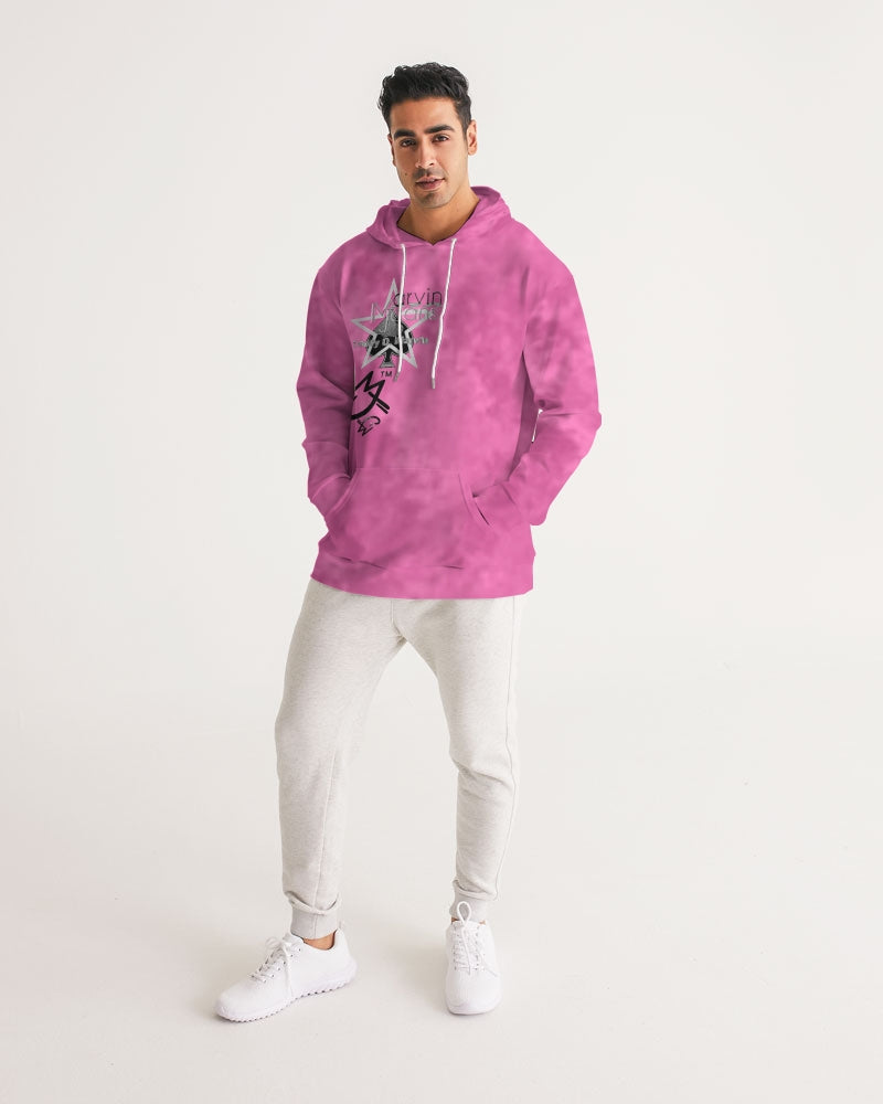 What the pink Men's All-Over Print Hoodie