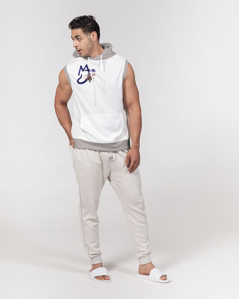 Light grey Men's All-Over Print Heavyweight Sleeveless Hoodie