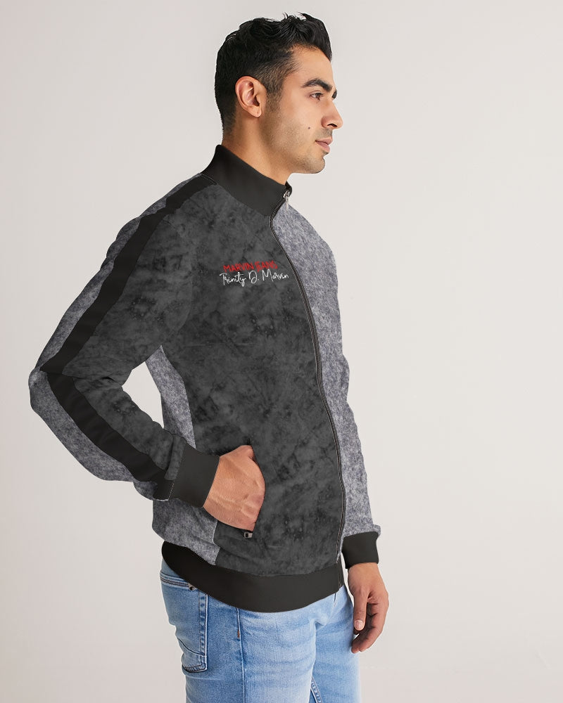 Holy Black half wool Men's All-Over Print Stripe Sleeve Track Jacket