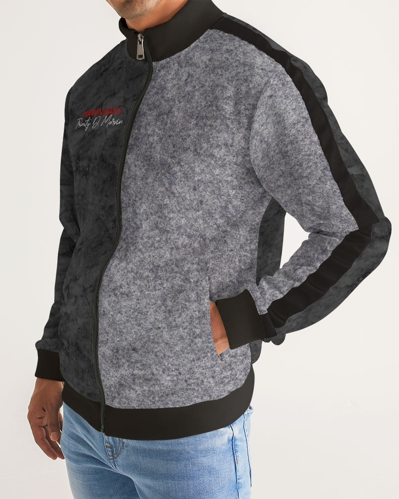 Holy Black half wool Men's All-Over Print Stripe Sleeve Track Jacket