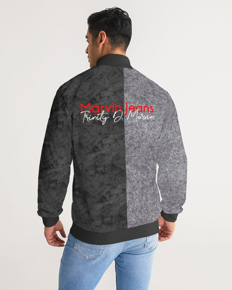 Holy Black half wool Men's All-Over Print Stripe Sleeve Track Jacket