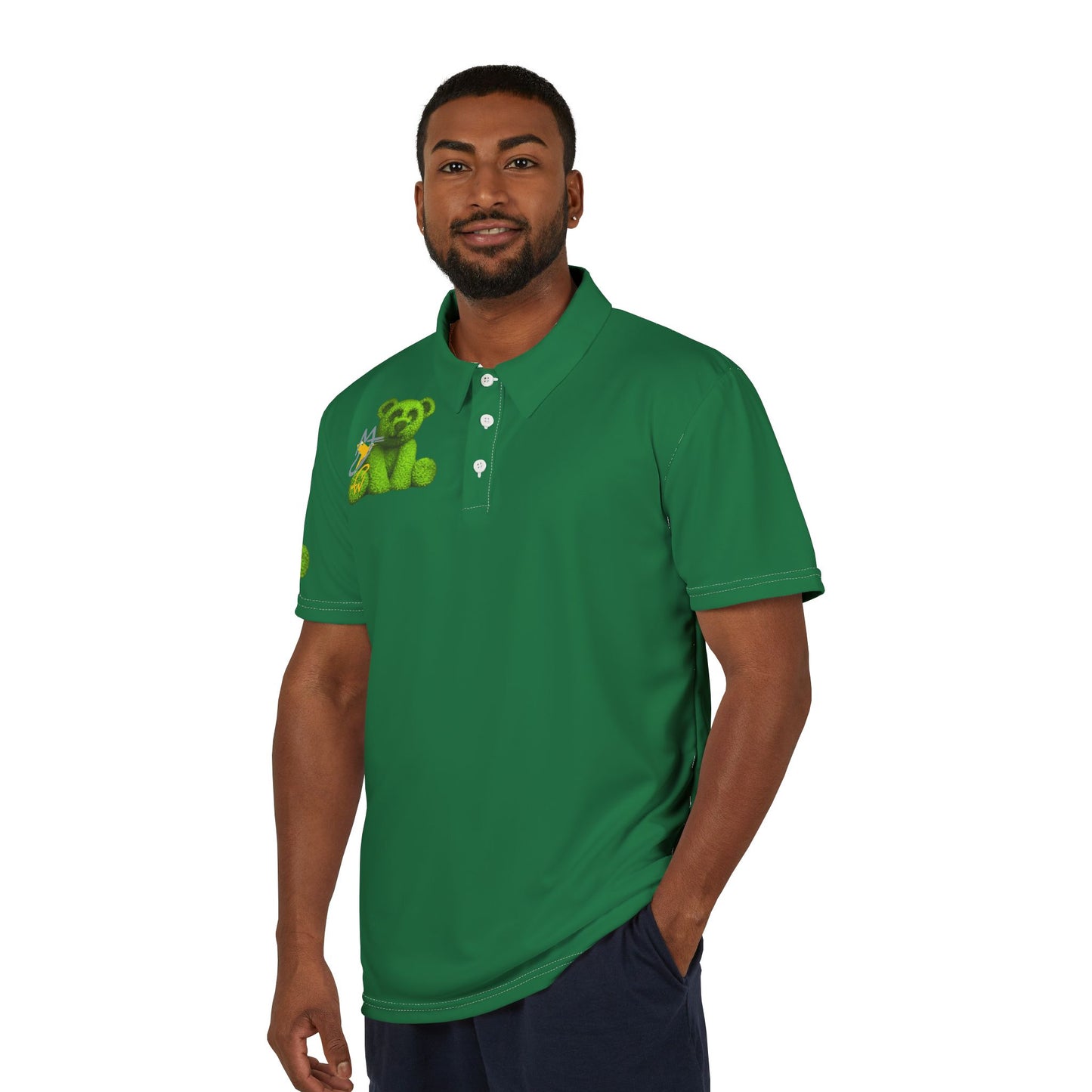 Freeport Whimsical Green Polo Shirt, Unisex Casual Tee, Fun Summer Apparel, Gift for Nature Lovers, Stylish Everyday Wear