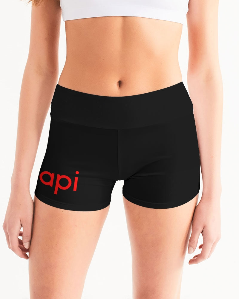 Hey Papi Women's All-Over Print Mid-Rise Yoga Shorts