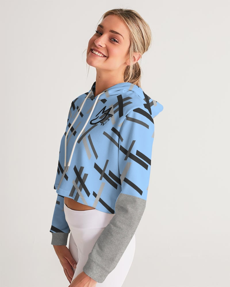 Built on business Women's All-Over Print Cropped Hoodie