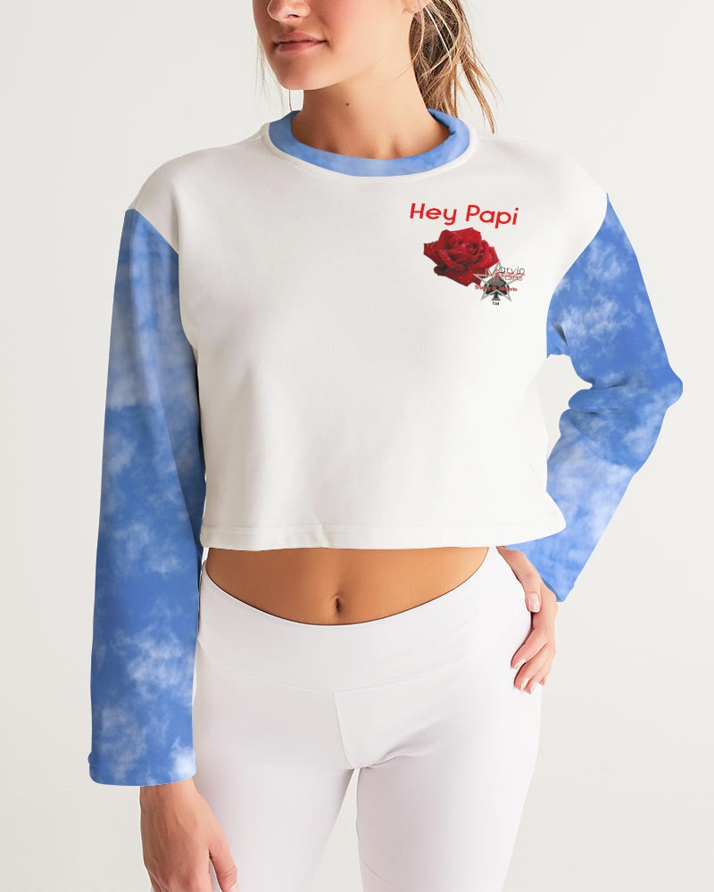 Hey Papi BY MARVIN JEANS Women's All-Over Print Cropped Sweatshirt