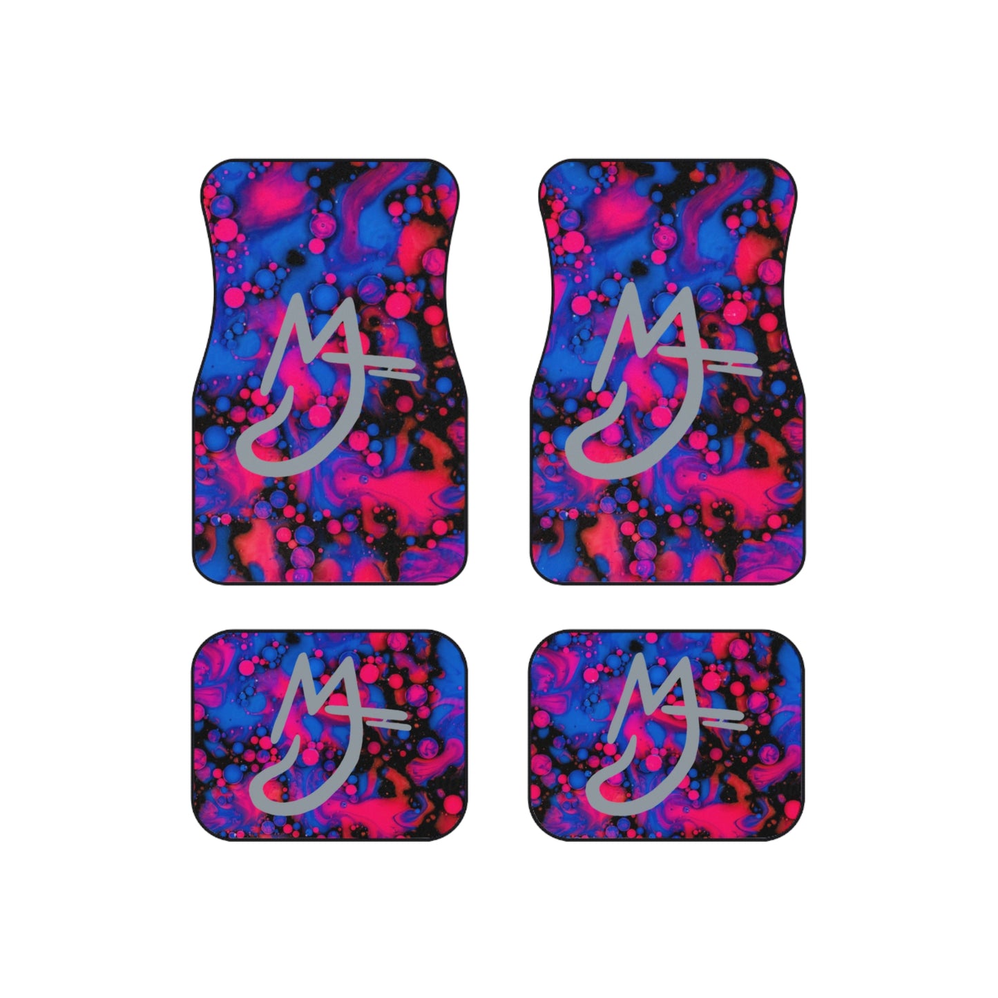High Tide Vibrant Abstract Car Mats - Set of 4 with Stylish Design