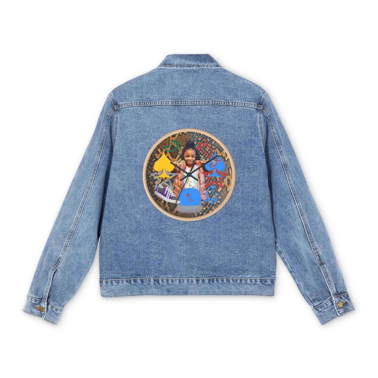 Calf Print Premium Mix Men's Denim Jacket