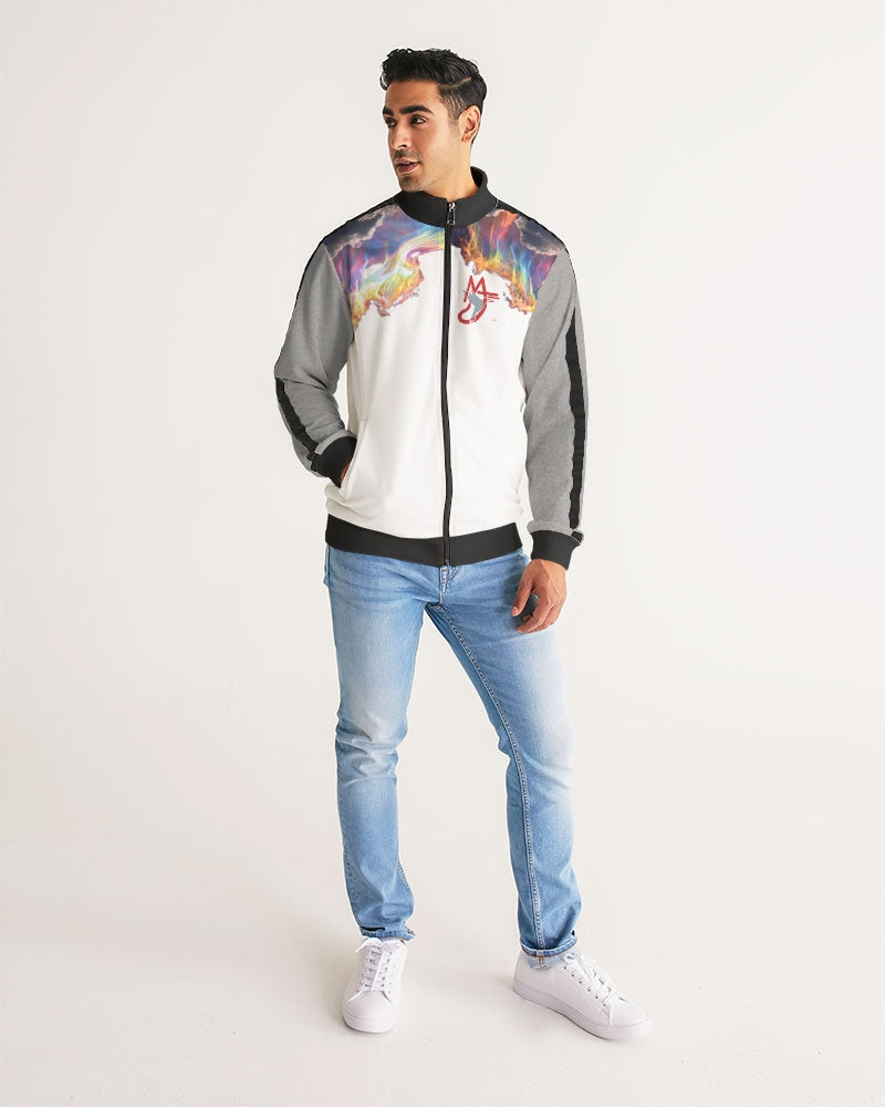 Flashing fire Men's All-Over Print Stripe Sleeve Track Jacket