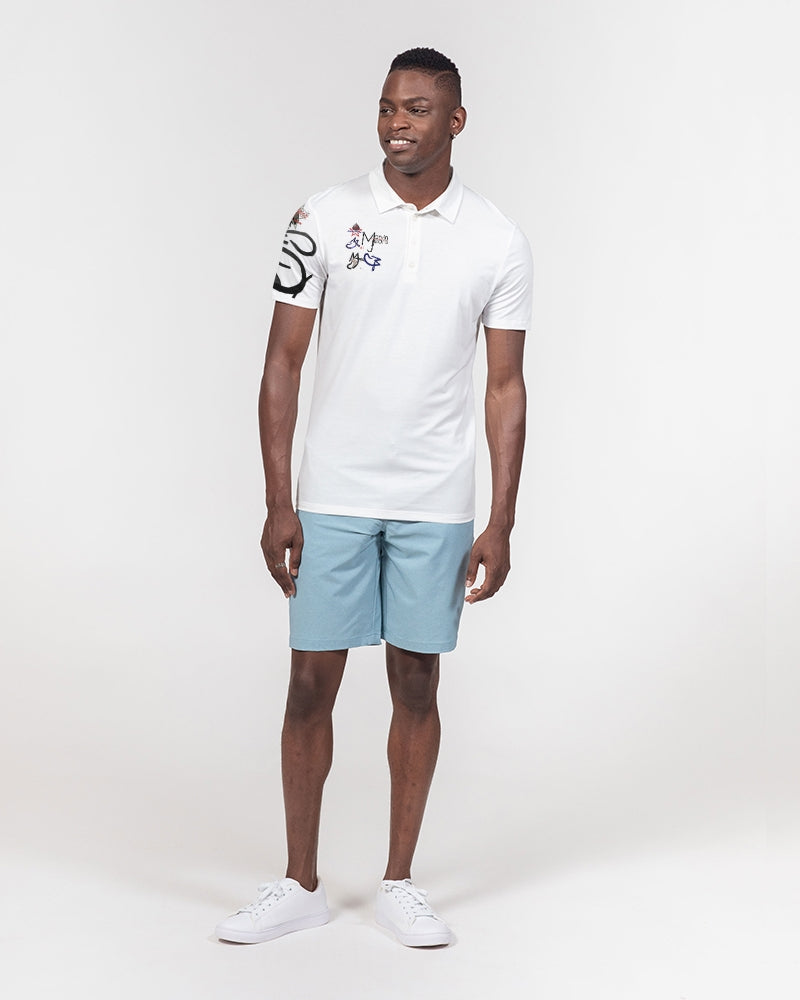 Logo's 1.0 Men's All-Over Print Slim Fit Short Sleeve Polo