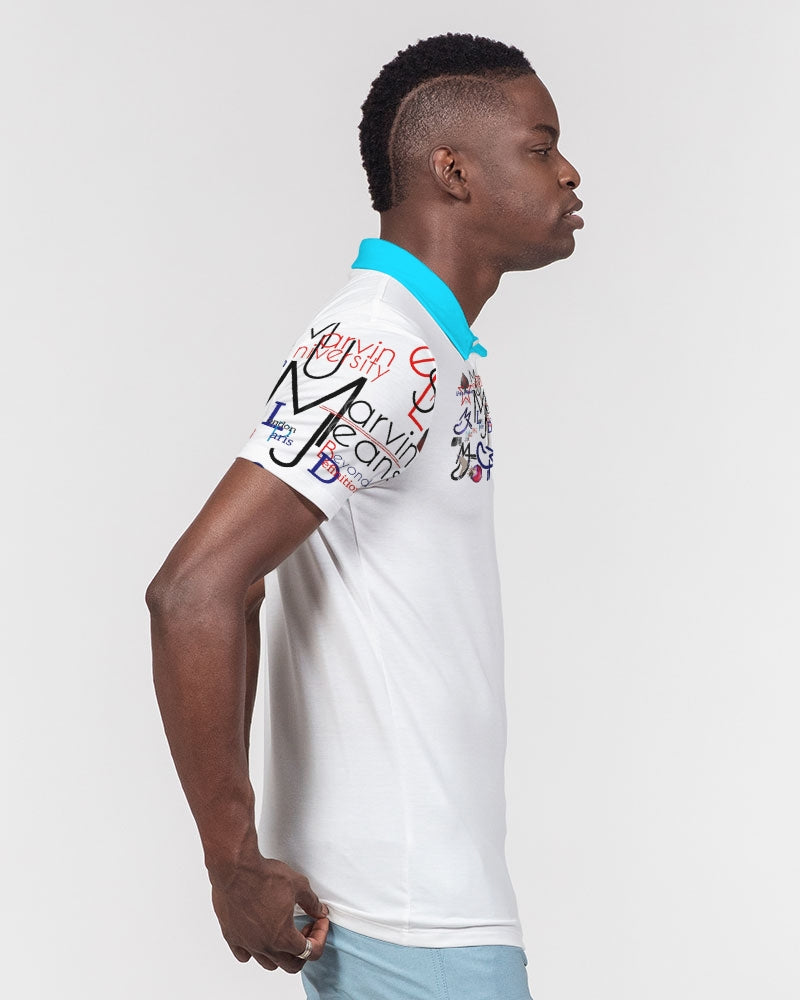 Logo's Men's All-Over Print Slim Fit Short Sleeve Polo