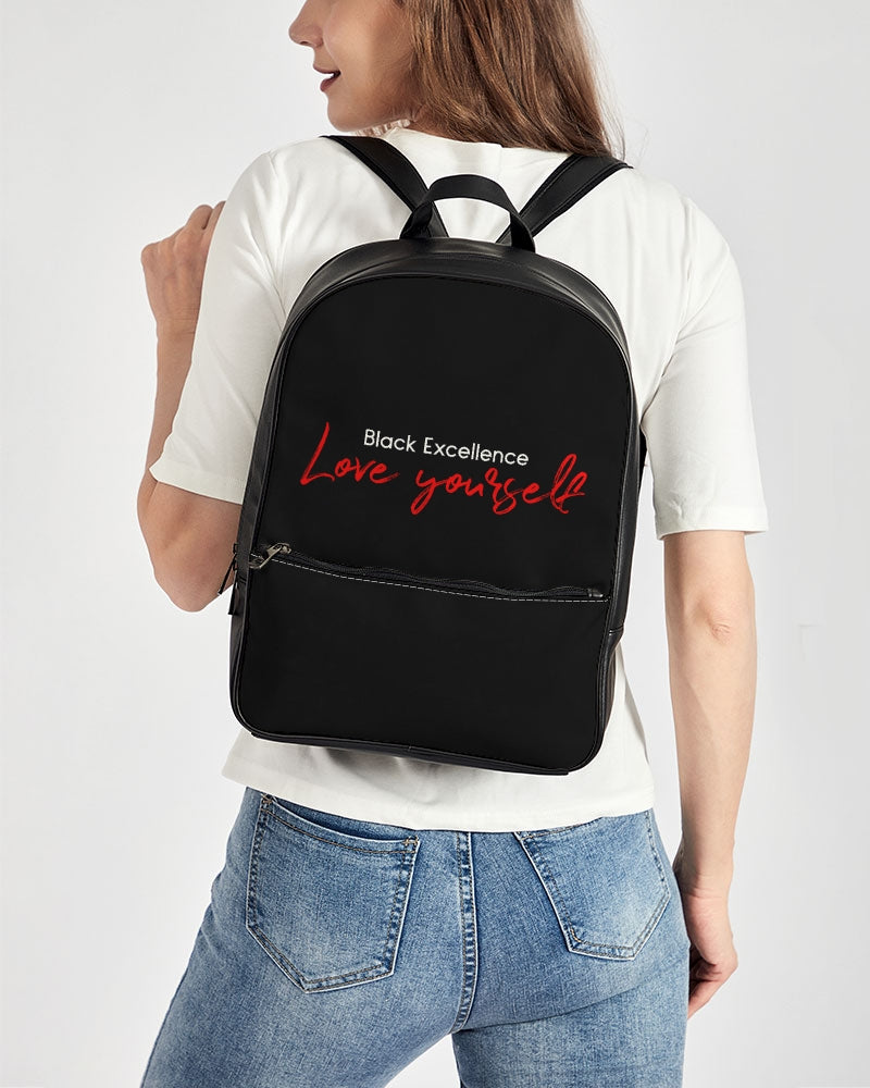 Black Excellence Classic Faux Leather Backpack
