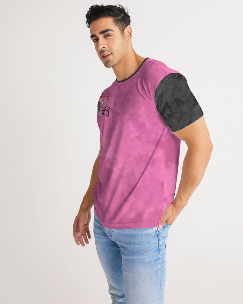 What the pink Men's All-Over Print Tee