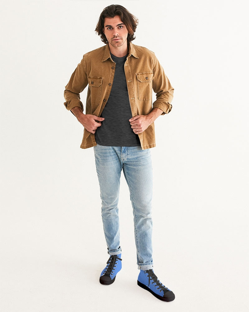 Kingly Blue Men's Hightop Canvas Shoe - Black