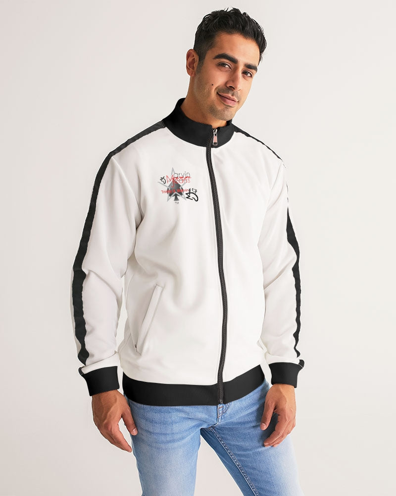 Deluxe Logo's Men's All-Over Print Stripe Sleeve Track Jacket