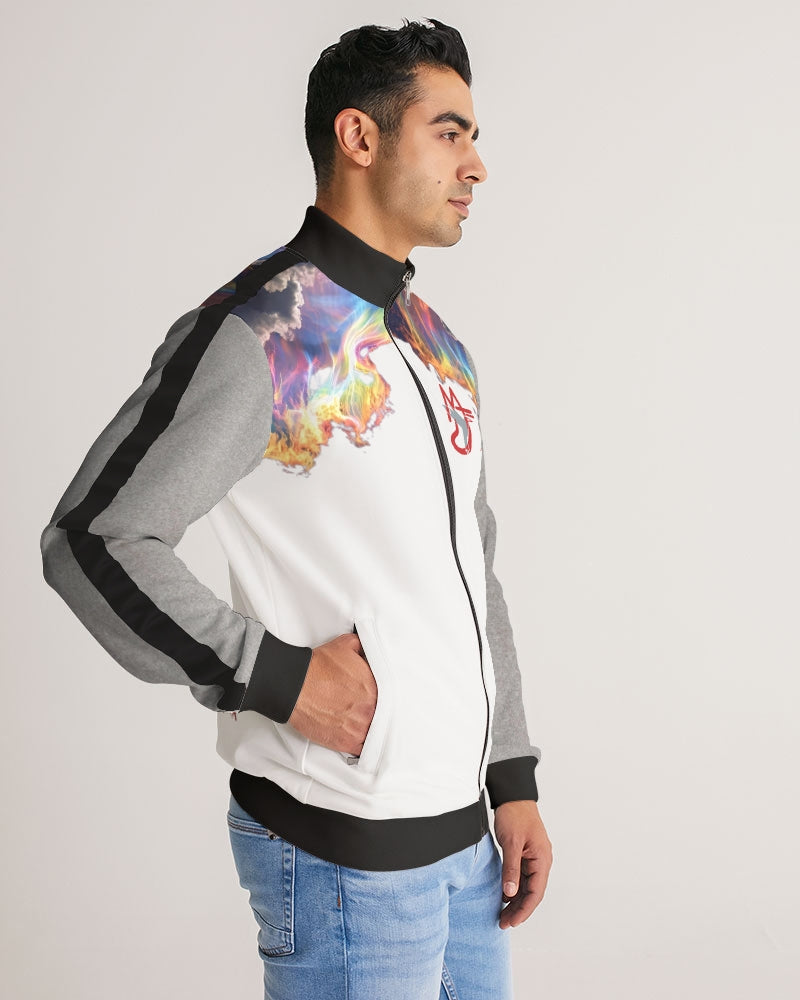 Flashing fire Men's All-Over Print Stripe Sleeve Track Jacket