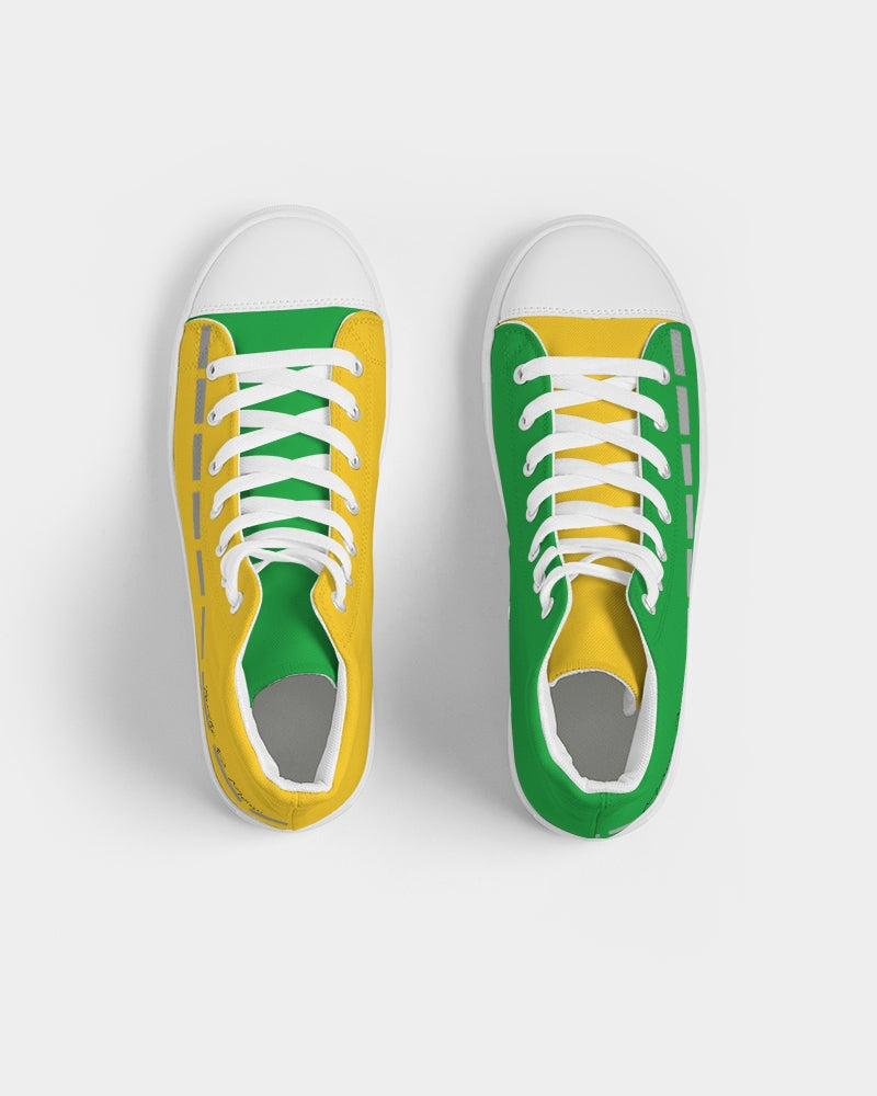 Lemon Lime Green Bay by Trinity D. Marvin and Marvin Jeans Men's Hightop Canvas Shoe