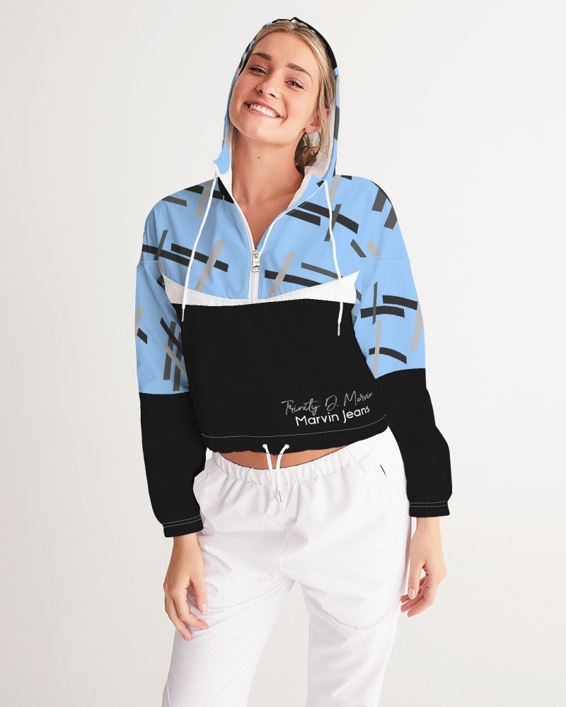 Built on business Women's All-Over Print Cropped Windbreaker