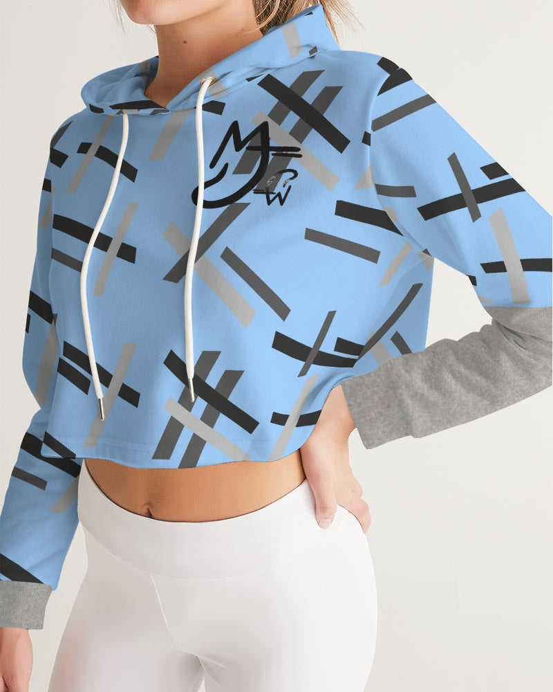 Built on business Women's All-Over Print Cropped Hoodie