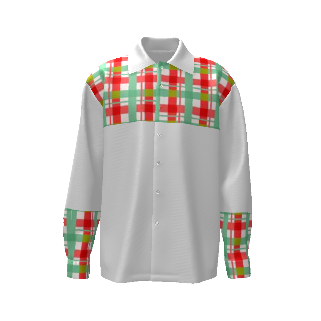 Color Grid All-Over Print Men's Classic Long Sleeve Shirt