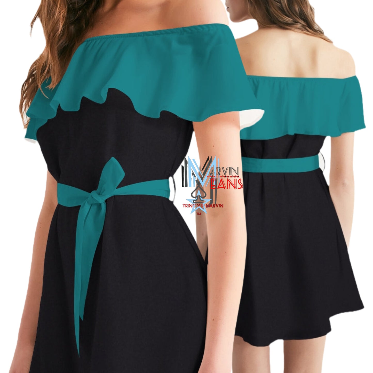 123 Women's All-Over Print Off-Shoulder Dress