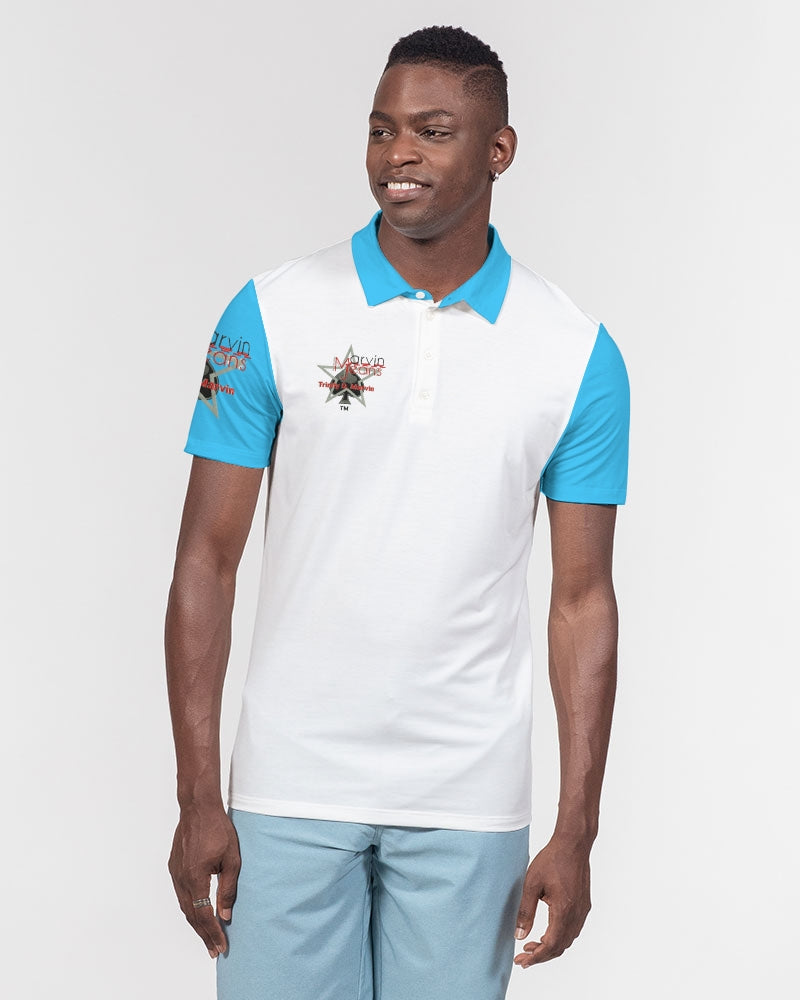 Loud blue by Marvin Jeans and Trinity D Marvin Men's Slim Fit Short Sleeve Polo