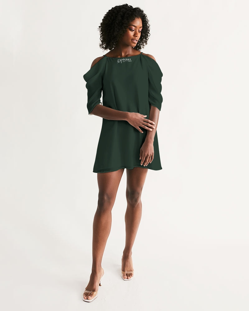 Dark green by Marvin Jeans and Trinity D Marvin Women's Open Shoulder A-Line Dress
