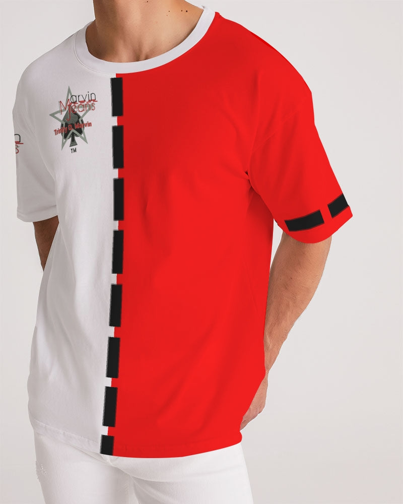 Red half white BY MARVIN JEANS Men's Premium Heavyweight Tee