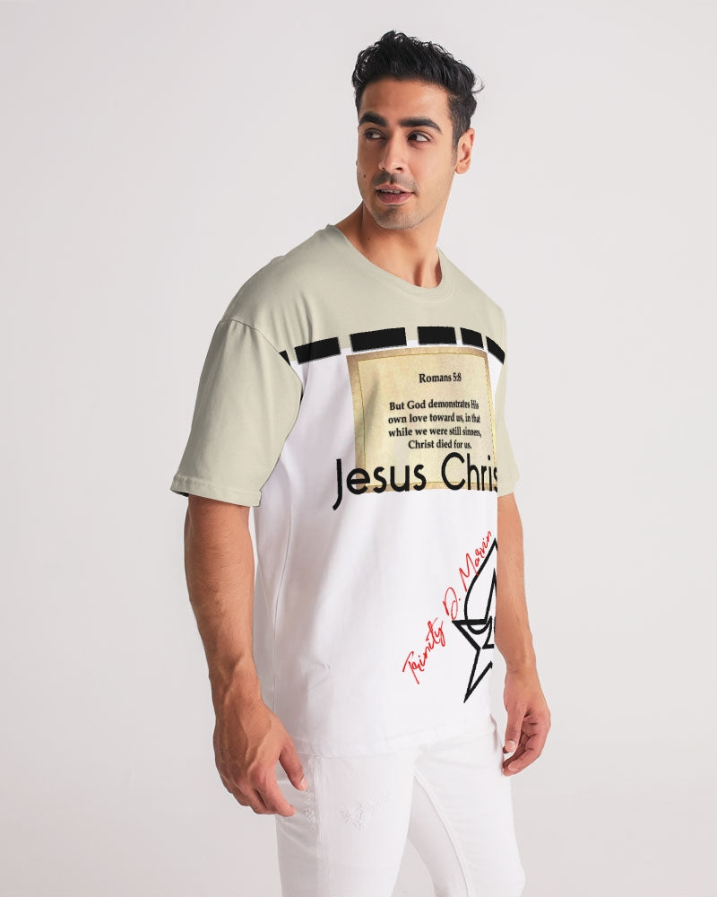 Gospel message Roman's 5:8 Men's Premium Heavyweight Tee