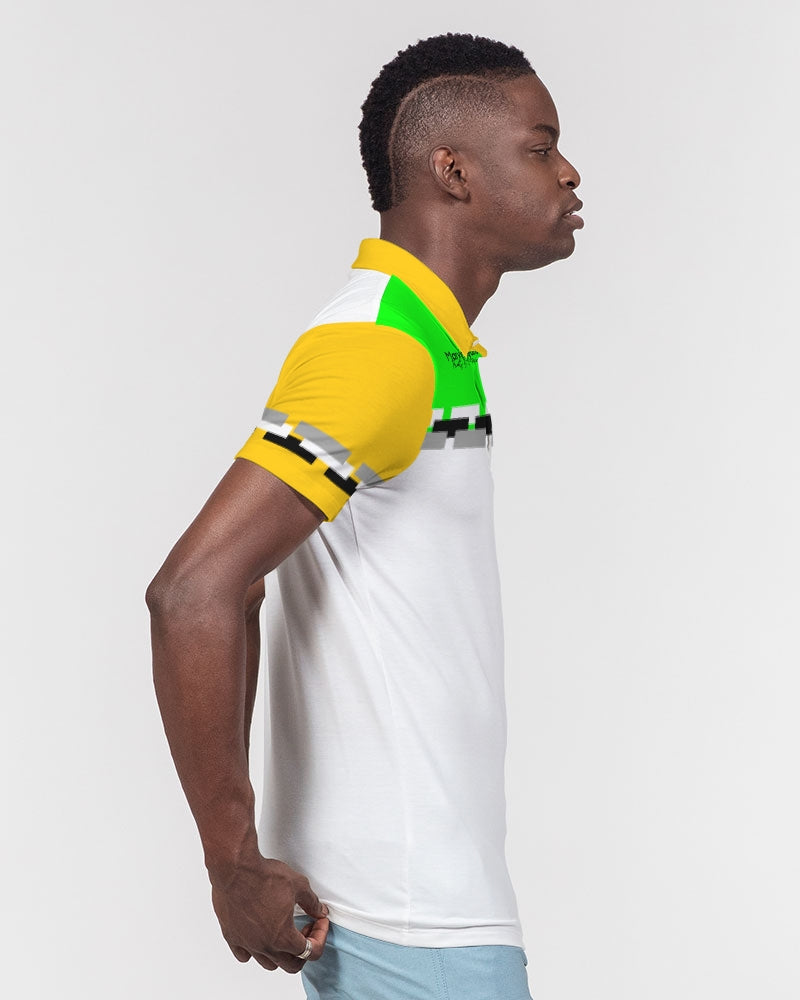 Lemon Lime Green Bay BY MARVIN JEANS Men's Slim Fit Short Sleeve Polo