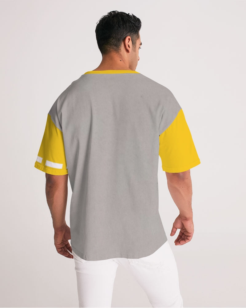 Logo's yellow sleeve by Marvin Jeans and Trinity D Marvin Men's Premium Heavyweight Tee