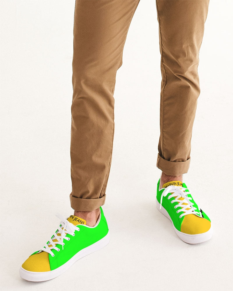 Lemon Lime Green Bay Men's Faux-Leather Sneaker